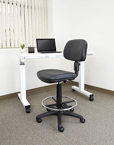 Office Star DC Series Drafting Chair with Foot Ring & Sculptured Foam Seat (Black Vinyl)