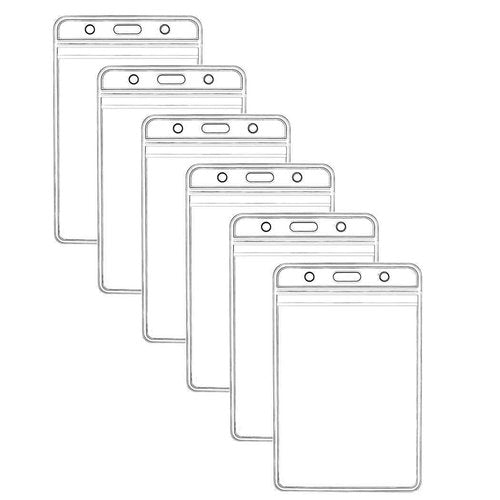 KINGSUM Vertical ID Badge Holders Sealable Waterproof Clear Plastic Holder, Fits RFID/Proximity/Badge Swipe Cards or Credit (300Pcs, Vertical)