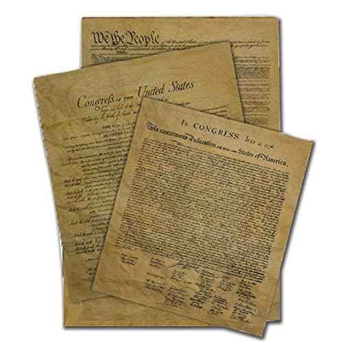 Documents of Freedom Bundle. FULL SIZE Declaration of Independence, United States Constitution and the Bill of Rights.