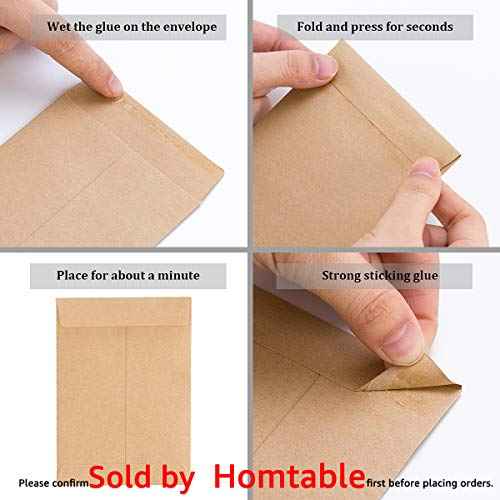100 Pack Small Coin Envelopes Self-Adhesive Kraft Paper Seed Envelopes Mini Parts Small Items Stamps Storage Packets Envelopes for Garden, Office or Wedding Gift(2.25"¡¿3.5") (100)