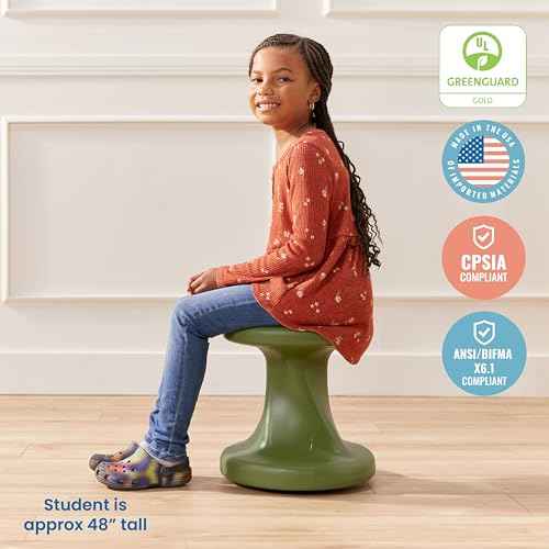 ECR4Kids Twist Wobble Stool, 14in Seat Height, Active Seating, Hunter Green