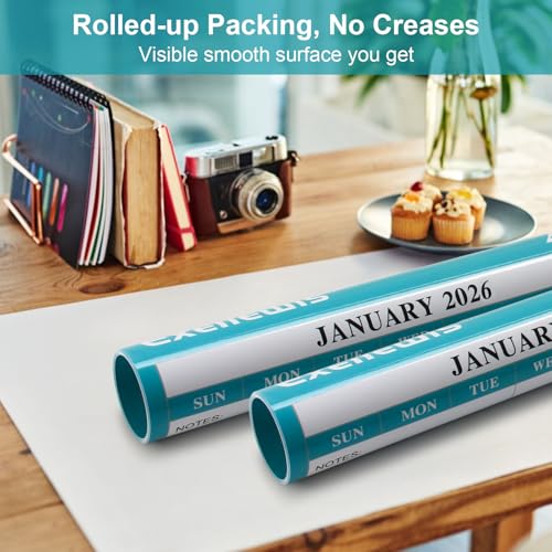 24" x 36" Exellewis 2026 Wall Calendar, Wet & Dry Erase Laminated, Yearly Wall Calendar, Horizontal/Vertical Annual Planner, 12 Month January to December for Easy Planning, Organizing