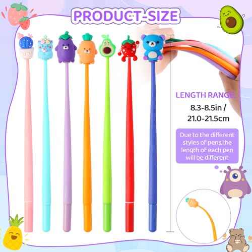 LiYiQ 48 PCS Stress Relief Bobblehead Pens Fun Cute Pen for kids Fidget Pens Kawaii Pen for Classroom Prizes, School, Office Supplies