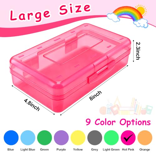 Lxzyu Rose Pink Large Capacity Plastic Pencil Box - School & Office Organizer