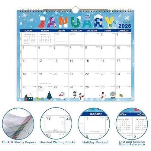 2026-2027 Wall Calendar - Wall Calendar 2026-2027, 24-Month Calendar, Jan. 2026 - Dec. 2027, 14.8" x 11.4", 2 Year Calendar, Thick Paper - 12 Themes