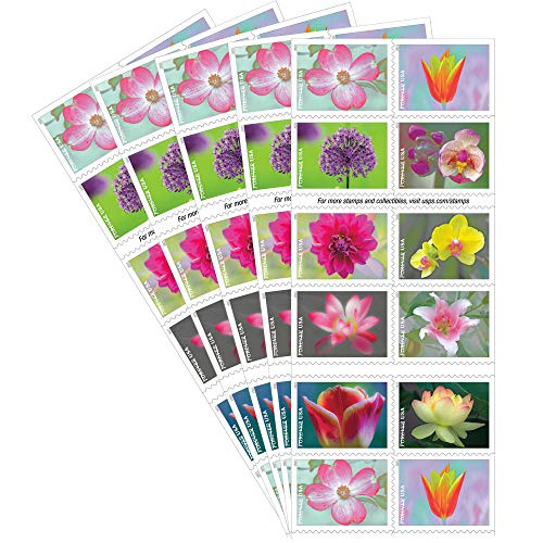 USPS Garden Beauty Forever Postage Stamps 100 Count - Flowers & Celebration