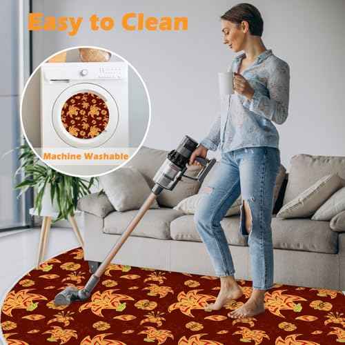 4ft/48in Home Office Chair Mat for Hardwood Floor, Anti-Slip Desk Chair Mats, Computer Gaming Chair Mats for Rolling, Low Pile Carpet Floor Chair Mat(Red-1)