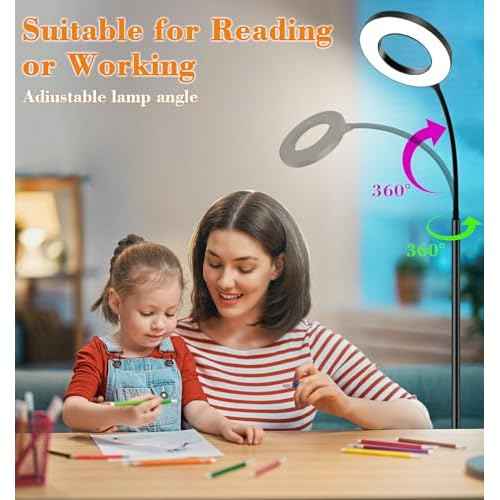 LED Floor Lamp,Tall Standing Floor Lamps,Adjustable Gooseneck ReadingReading Light, no Remote Control Required, Minimalist Style for Bedroom Office Living Room
