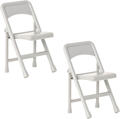Regine Switzerland Set of 2 Gray Folding Chairs - Perfect for Wrestling Action Figures