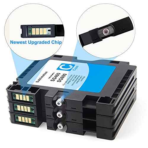 Aomya 4 Pack SG400 SG800 Sublimation Ink Cartridge Heat Transfer Compatible for Ricoh SG400 SG800 SG3100 3100SNW 3110 3110DN 3110DNW 3110SFNW 3110SNW 7100 7100DN 2100 21OON 2010L