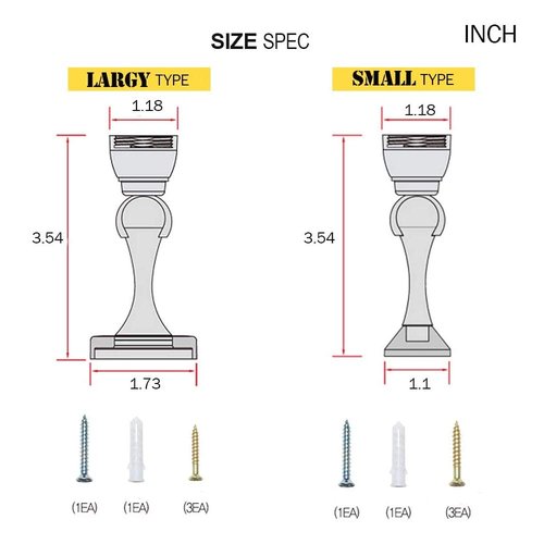 CG PLUS Magnetic Door Stop, Stainless Steel, Magnetic Door Catch, Door Holder, Door Stops, Wall Mounted, Floor Mounted, Door Banging Prevention (Small x 30pack, Satin Nickel)