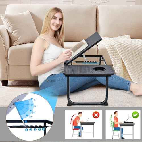 Adjustable Laptop Desk for Bed,Bed Table for Laptop,Laptop Stand for Bed,Lap Desk for Laptop,Foldable Bed Desk for Laptop and Writing,Portable Bed Tray Table with Cup Holder,Laptop Bed Tray Table