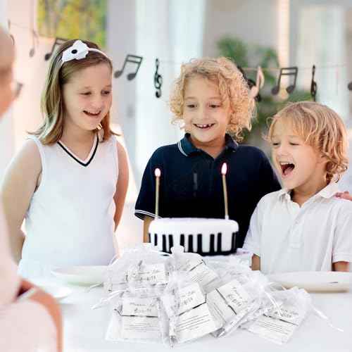 72 Sets Music Gift for Women Men Black Music Bracelet Musical Note Ballpoint Pens with Organza Bags Information Card Music Themed Gifts for Music Lovers Band Choir Teacher Grad Music Party Favor