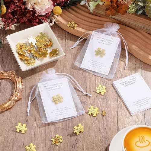 Christmas Employee Appreciation Gifts Puzzle Piece Lapel Pin Inspirational Thank You Cards for Team Coworker Staff