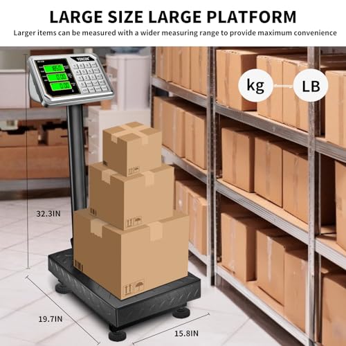 Digital Shipping Scale 661lb Capacity, Accurate Postal & Luggage Weighing