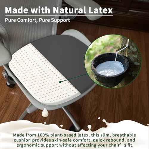 Latex Seat Cushion for Herman Miller Aeron Chair, Natural Latex Ergonomic Office Chair Pad, Fits Graphite/Carbon Color