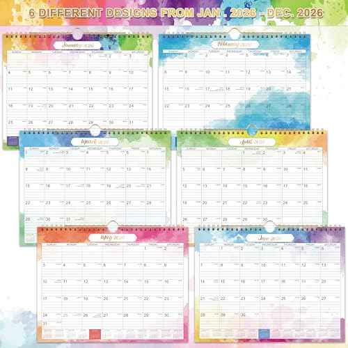 2026 Calendar - 2026 Wall Calendar 12 Months, from Jan.2026 - Dec.2026, Calendar 2026, Monthly Calendar with Julian Date, 11 x 8.5 in, Twin-Wire Binding, Great for Hanging on The Wall, Color Design