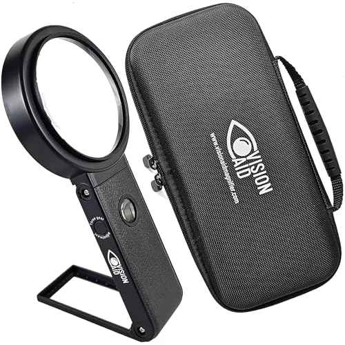 30x Hands-Free Magnifying Glass with USB Rechargeable 36 LED Lights, Storage Case | 40x Loupe Magnifier with Stand for Reading Coins Low Vision