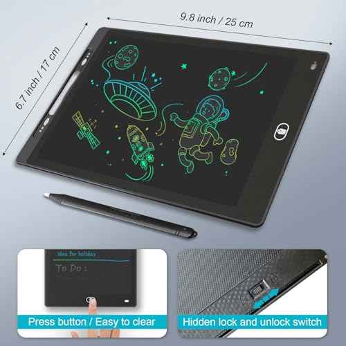 Magnetic Dry Erase Board for Fridge, 9.8¡±¡¿6.7¡± Small LCD Writing Tablet Blackboard Grocery to Do List Magnet Pad Black White Whiteboard Adult Chore Chart Refrigerator Digital Notepad Message Center