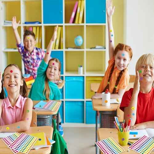 6000 Piece Happy Smile Face Stickers - Colorful Round Stickers for Students & Teachers