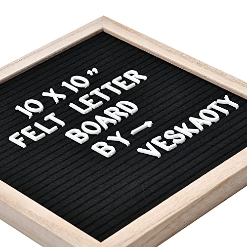 Veskaoty Black Felt Letter Board 10x10 Inch with 294 Letters & Symbols