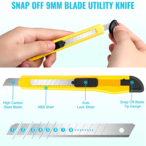 DIYSELF 54-Pack Hobby Knife Set with Blades & A5 Cutting Mat - Exacto Craft Kit