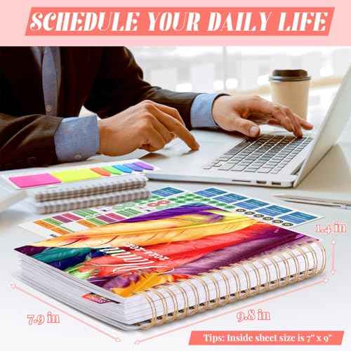 Planner 2025-2026, 18 Months Academic Daily Weekly Monthly Planner Yearly Agenda July. 2025?Dec. 2026, 7.9" x 9.8", Page Tabs, Separator Page, Pocket Folder, Bookmark, Stickers, Sticky Note Set