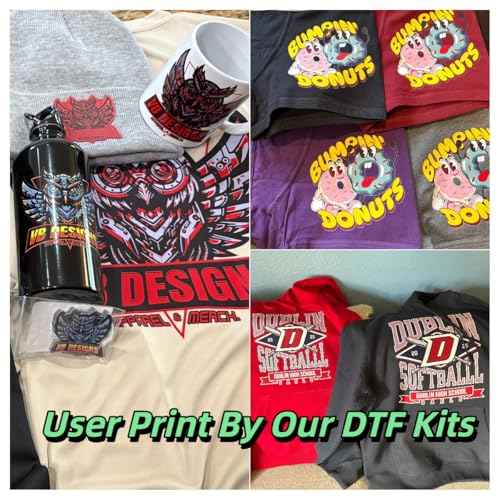 5 * 250ML Inks and 500g White DTF Powder Combo, 1.25L Premium Anti-Nozzle Clogging DTF Ink, White Powder for PET Transfer, CMYKW Inks for DTF Printers(Compatible with All Print Heads)