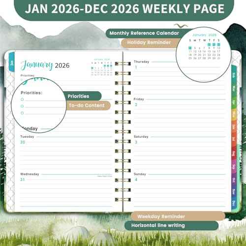 2026 Planner - 2026 Planner Weekly and Monthly, Planner 2026 from Jan.2026-Dec.2026, 6.4" ¡¿ 8.5" Planner with Thick Paper, Strong Twin-Wire Binding