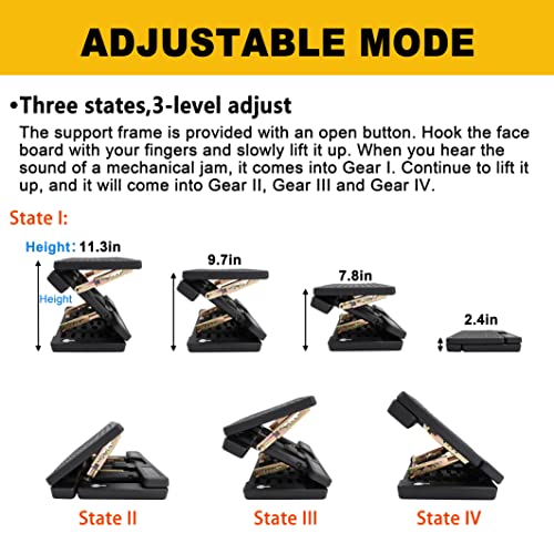 Adjustable Foot Rest Under Desk - Ergonomic Office Foot Stool with Massage, Leg Rest for Desk, Anti-Slip Design for Home & Work, Improves Posture (PB-Black)