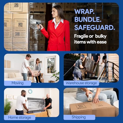International Plastics Co. 18" x 1200 ft Plastic Stretch Film Wrap - 500% Stretch, Clear, 1 Pack / 17" Styles
