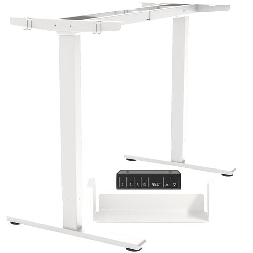 Dual Motor Standing Desk Frame 256 lbs Weight Capacity, Stand up Desk Frame Workstation, Electric Adjustable Legs, 3 Memory Height Settings, with Cable Management Tray, 2pcs Headphone Hook