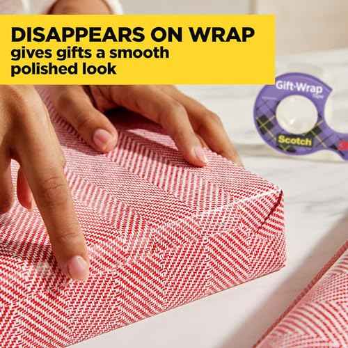 Scotch Gift Wrap Tape, Invisible, Holiday Gift Wrapping Supplies for Christmas Presents and Gift Bags, 0.75 in. x 650 in., 6 Tape Rolls with Dispensers