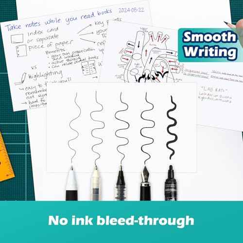 Blank Index Cards 3x5 Unlined Unruled Flash Note Cards 3" x 5", White, 100 Count, 200 GSM Heavy Weight