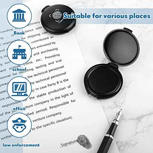 20PCS Fingerprint Thumbprint Ink Pad Mini Black Stamp Ink Pads for Notary Supplies Identification Security Home Office Use