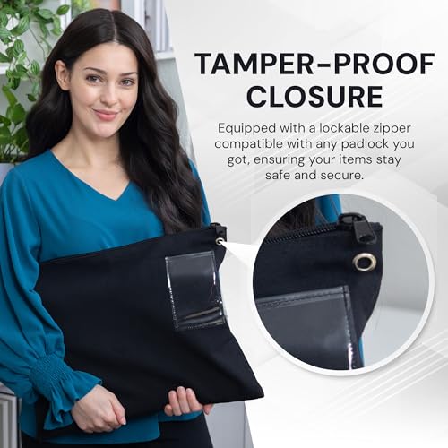NextClimb 18x14 Black Canvas Mailer Transit Sack with ID Window & Durable Zipper