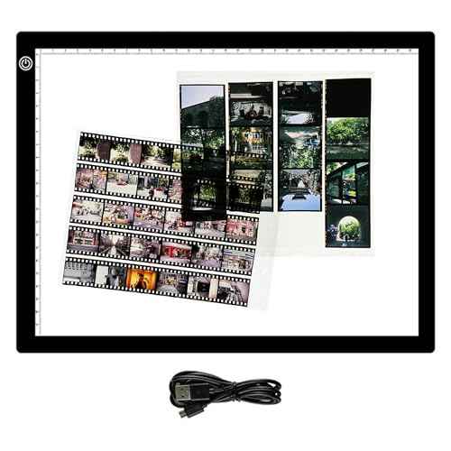 YCCLDIPL A3 Slide Viewer |Film Negatives & Old Slides Scanning Light Box | Light Pad Backlight | Negative Viewer | Hands-Free Ultra-Thin Ultimate Brightness (Includes USB Adapter) - Black