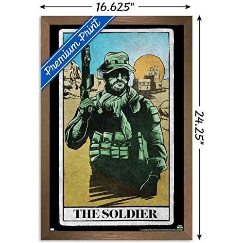 Trends International Call of Duty: Modern Warfare 2 - Captain Price Tarot Card Wall Poster, 14.725" x 22.375", Bronze Framed Version