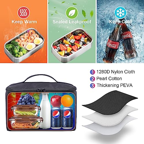 BERTASCHE Lunch Backpack, Laptop Backpack 15.6 inch Work Backpack w/Insulated Cooler Lunch box for Men Women, Tactical Casual Daypack for Commuter Picnic College,Black