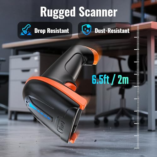 Tera Wireless 1D Laser Barcode Scanner - Orange / 2.4GHz & USB Wired, Handheld