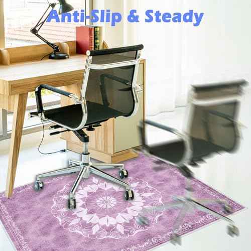 Office Chair Mat for Hard Floors, Desk Chair Rug Protector for Rolling Chair, Anti-Slip Computer Gaming Chair Mat, Carpet Mats for Home Office(Purple,3¡¿4ft/36¡¿48in)