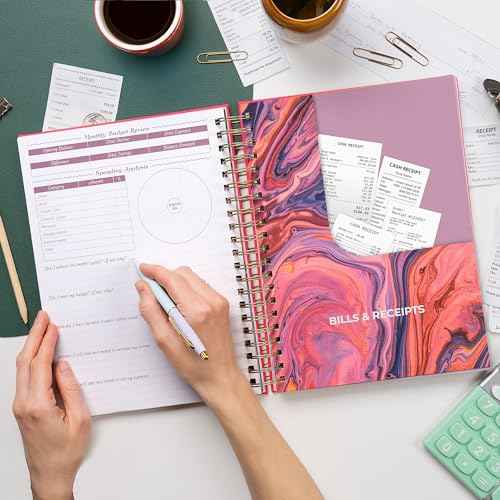 GoGirl Budget Planner & Monthly Bill Organizer ? Monthly Financial Book with Pockets. Expense Tracker Notebook Journal, Large (Hot Pink)
