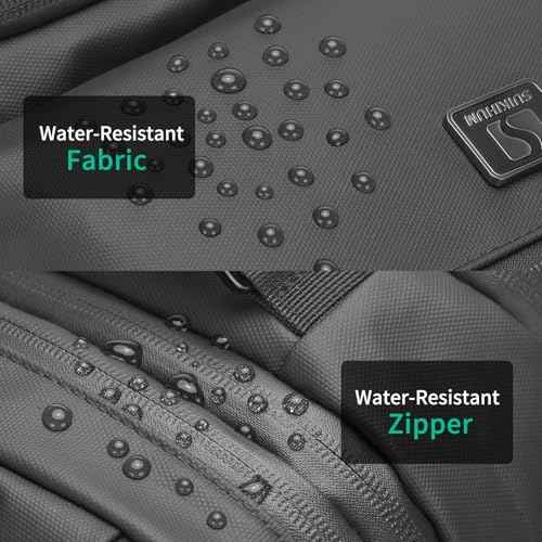 Expandable Business Backpack with 17" Laptop Compartment - Waterproof, Airline Approved, 33L-42L Capacity, for Work & Travel, Black