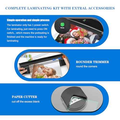 Laminator 9-inch Thermal Laminator with Laminating Sheets 10pcs, with Paper Cutter and Corner Rounder,with 2-Min Faster Preheat,Mini Personal Lamination Machine withr for Teacher Home¡¦