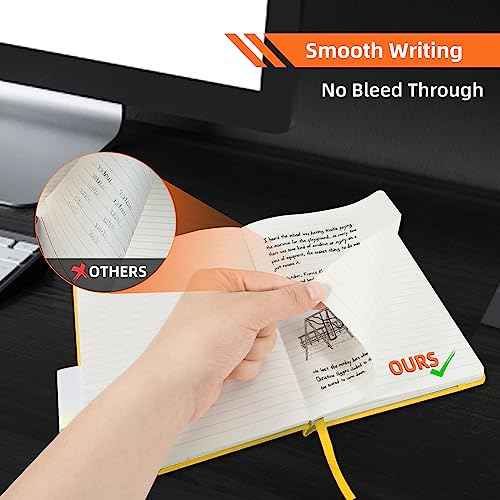 BOSSAND Lined Journal Notebooks, 6 Pack A5 Journals for Writing, 200 Pages 100 GSM Thick Classic Ruled Paper, Hardcover, 8.25 inches x 5.75 inches, 6 Colors