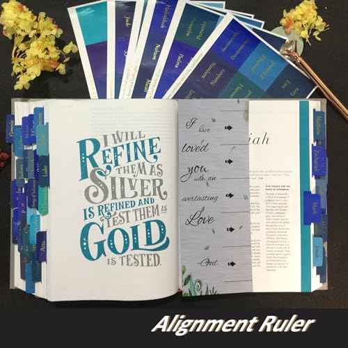 Bible Tabs, Large Print Laminated Bible Tabs for Women and Men, Easy to Read Bible Book Tabs for Study Bible, Index Tabs for Old and New Testament, Bible Labels Tabs for Christian Gift, Blue