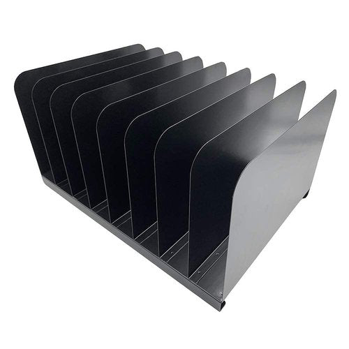 Huron Desktop File Binder Organizer Storage Vertical 8 Slot, Black Commercial Grade Steel