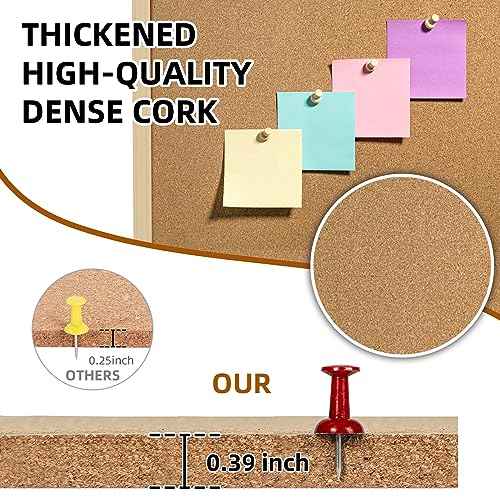 24¡± x 36¡± Cork Boards for Walls with Wooden Frame 1pack, Double Sided Office Board for Wall Organizer, Bulletins Board Decorative Hanging Pin Board for School, Home & Office, Notice Board Memo Board