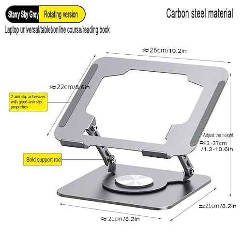 Adjustable Laptop Stand£¬Laptop Stand with 360 Rotating Base£¬Ergonomic Notebook Stand, Foldable Portable Notebook Stand Suitable for laptops/Tablets.