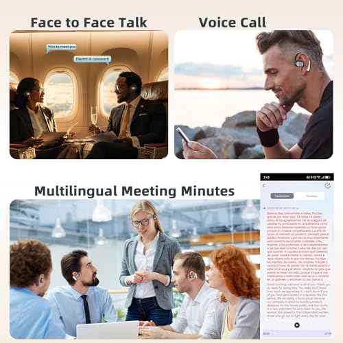 Translation Earbuds Real Time, 144 Language Translator Earbuds 2025 AI Translating Earbud Compatible with iPhone & Android, 4-in-1 Translating Device for Travel, Business, and Learning (Black)